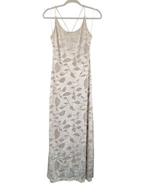 Vintage Be Smart Floral Velvet Burnout Maxi Slip Dress Size 7/8 Y2K